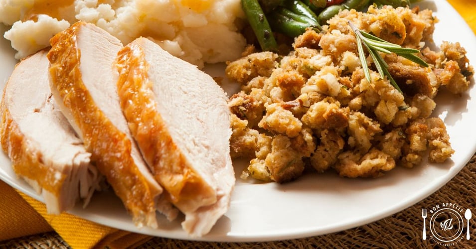 bon appétit roast turkey dinner recipe header